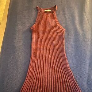 Hollister ribbed dress in a dark cranberry sized xs